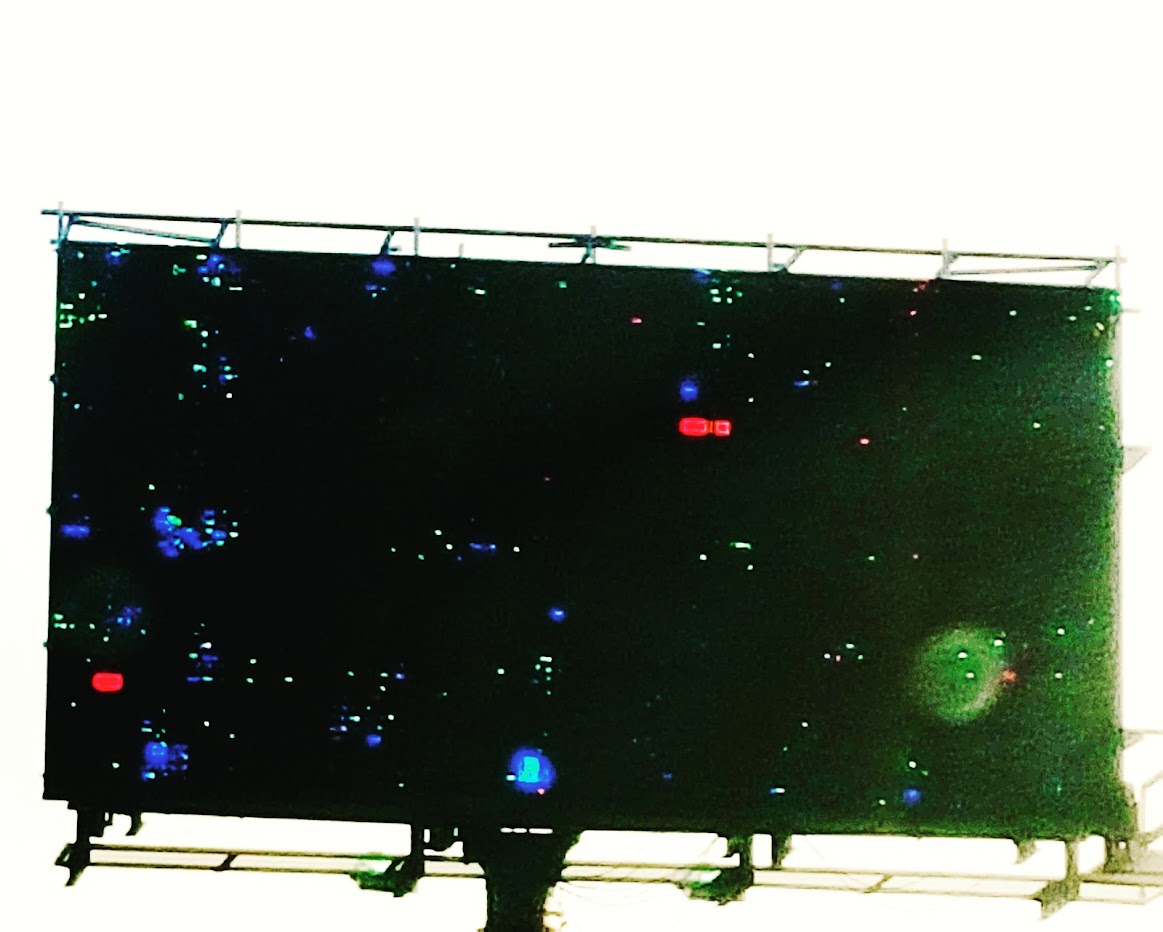 glitched led billboard
